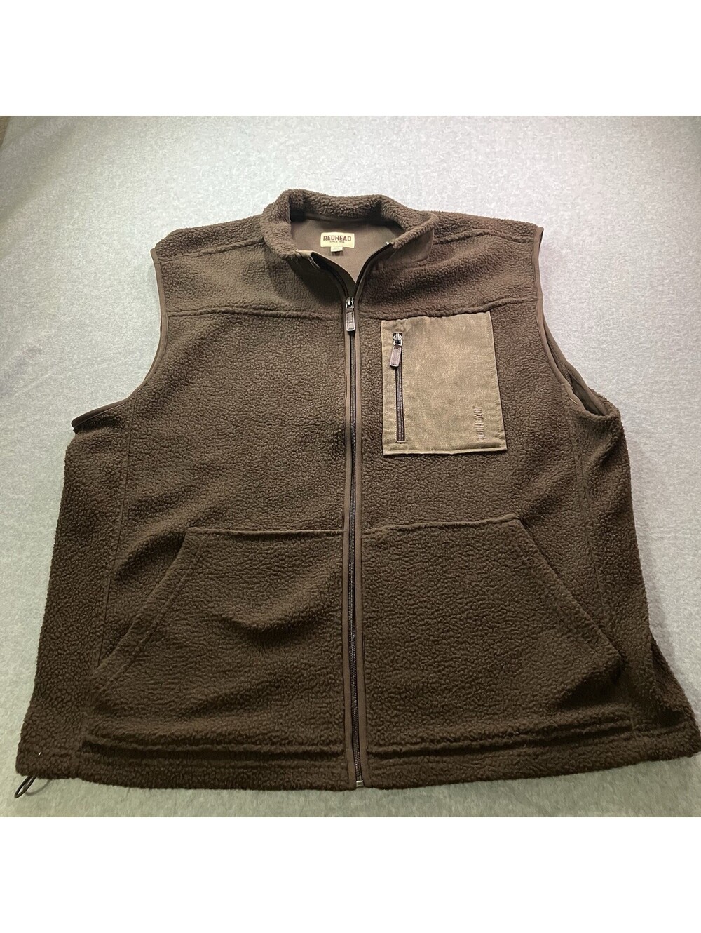 RedHead Vest Mens 2XL Brown Softshell Full Zip Outdoor Hiking